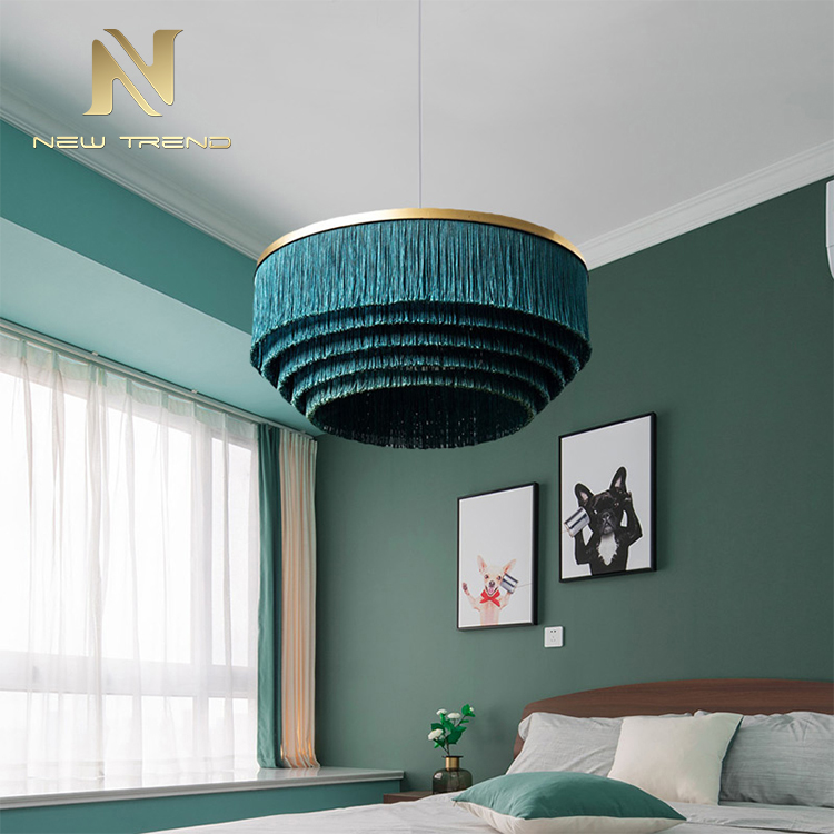 design multicolor optional hanging lighting tassel led pendant lamp PKD865