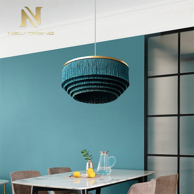 design multicolor optional hanging lighting tassel led pendant lamp PKD865