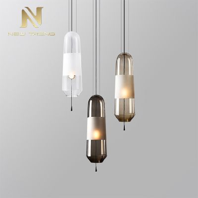 Modern style indoor decoration hanging light glass lampshade led pendant lamp PMY86033