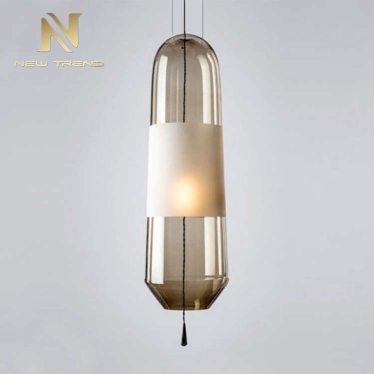 Modern style indoor decoration hanging light glass lampshade led pendant lamp PMY86033