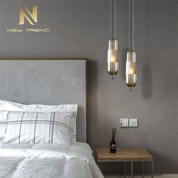 Modern style indoor decoration hanging light glass lampshade led pendant lamp PMY86033