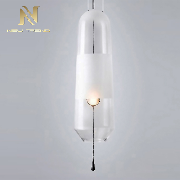 Modern style indoor decoration hanging light glass lampshade led pendant lamp PMY86033