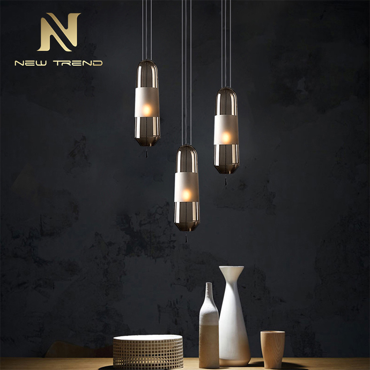 Modern style indoor decoration hanging light glass lampshade led pendant lamp PMY86033