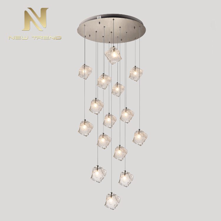 Simple design indoor decoration lighting glass modern led pendant light PMY86036