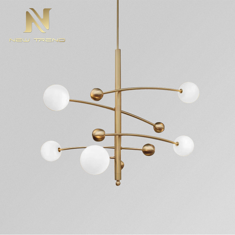 indoor lighting for living room dinning room iron frame glass modern led chandelier PXQ86032