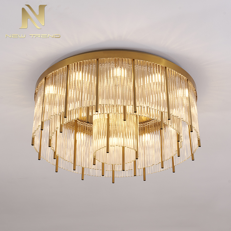 High quality modern style indoor decoration art frame glass led ceiling light CMU8782