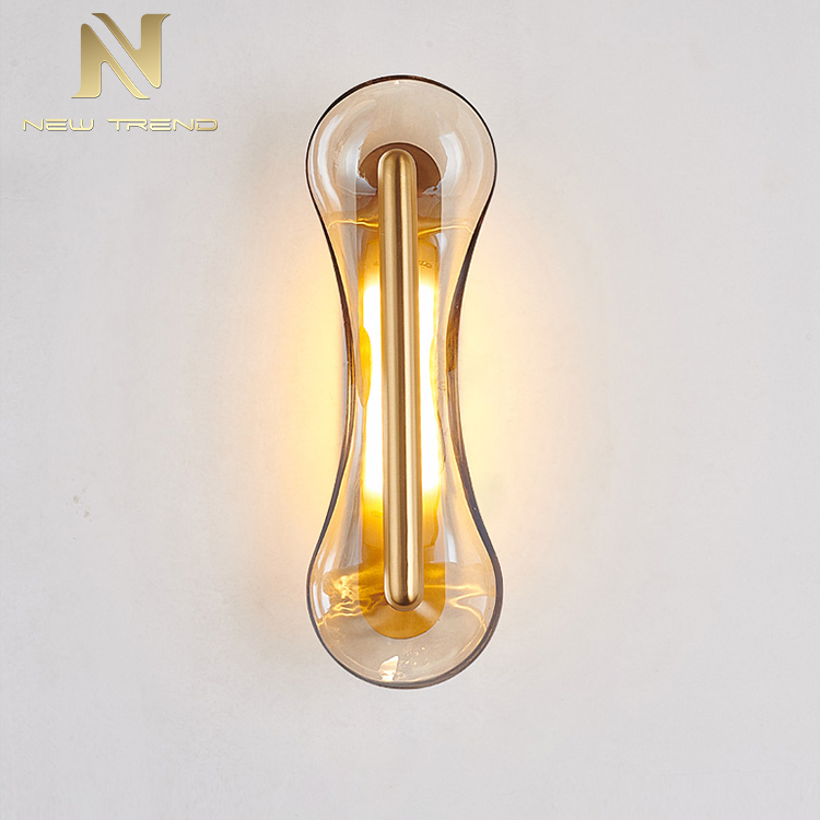 Good quality residential decoration lighting art glass modern led wall lamp WMU8028