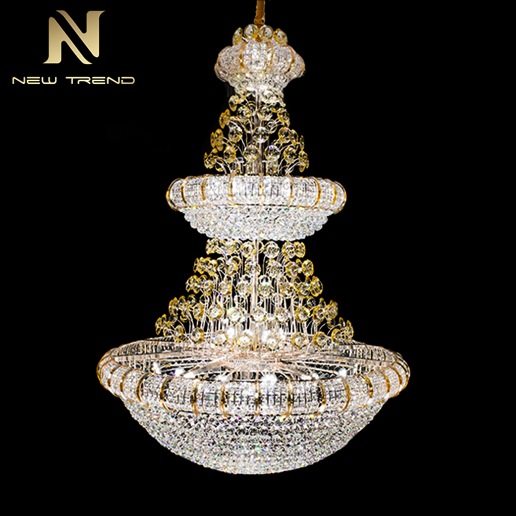 Magnificent Luxury Style Hotel Lobby Restaurant Decoration LED Crystal Chandelier CPL-50