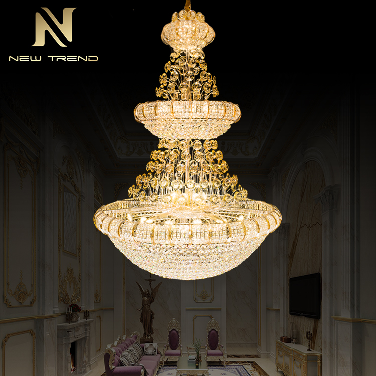 Magnificent Luxury Style Hotel Lobby Restaurant Decoration LED Crystal Chandelier CPL-50