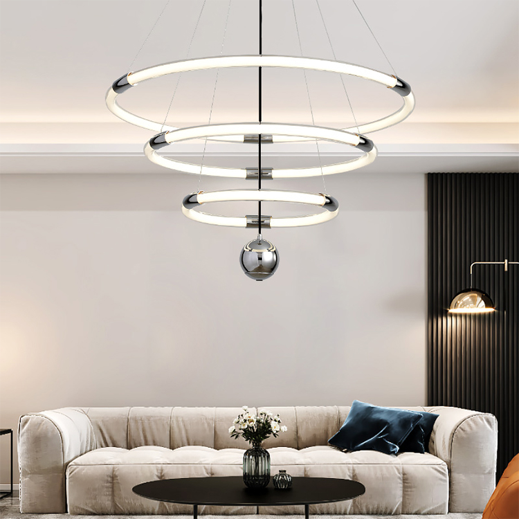 New Product Indoor Home Cafe Restaurant Decoration Iron Frame Glass LED Pendant Light PY83016