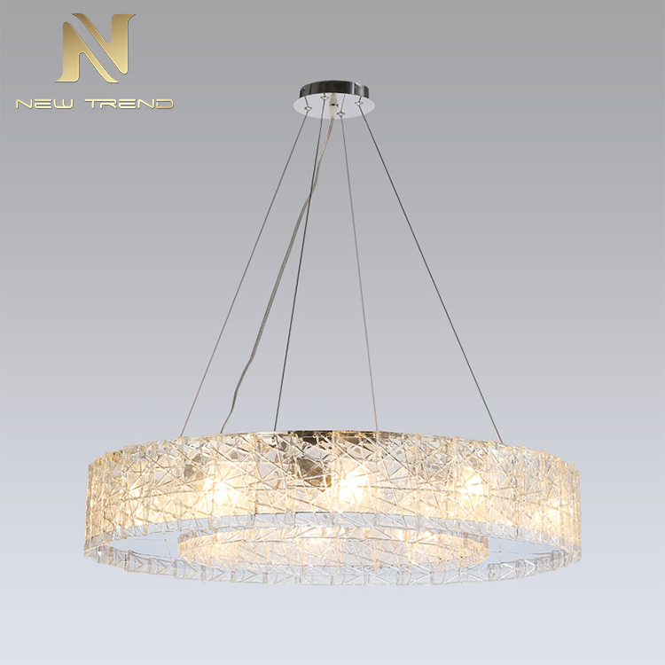 Modern Simple Style Stainless Steel Glass Home Bedroom Led Chandelier Light PSY8208-600​