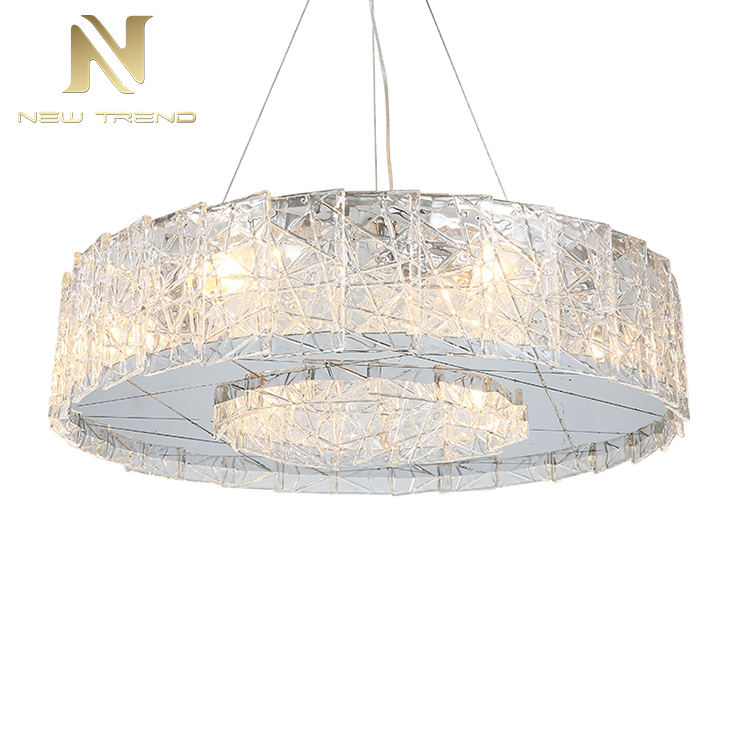 Modern Simple Style Stainless Steel Glass Home Bedroom Led Chandelier Light PSY8208-600​