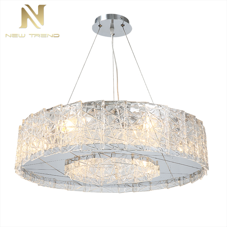 Modern Simple Style Stainless Steel Glass Home Bedroom Led Chandelier Light PSY8208-600​