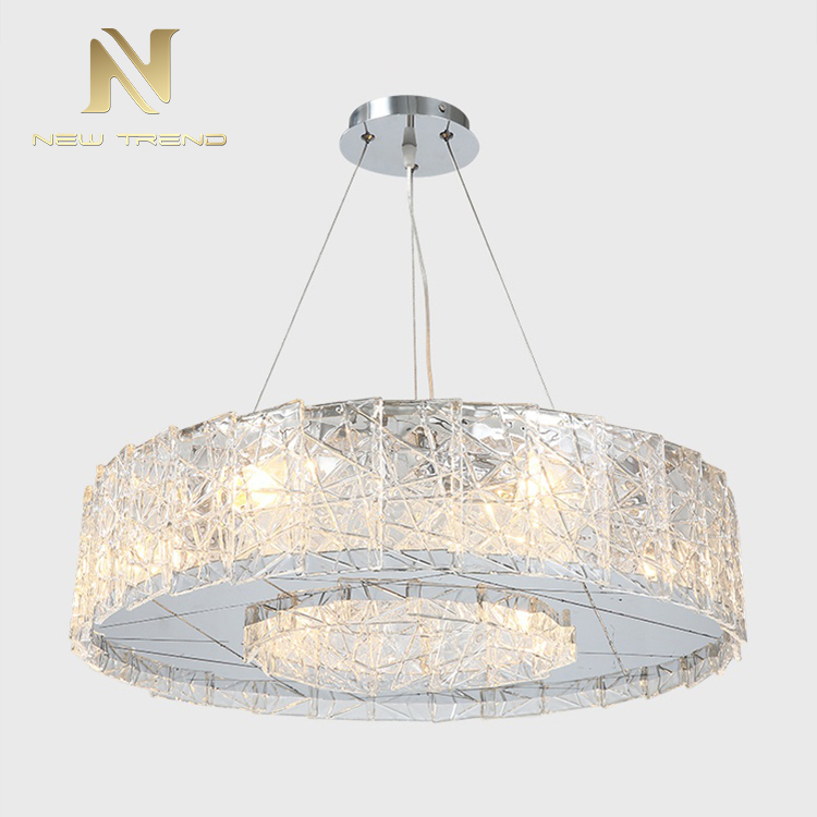 Modern Simple Style Stainless Steel Glass Home Bedroom Led Chandelier Light PSY8208-600​