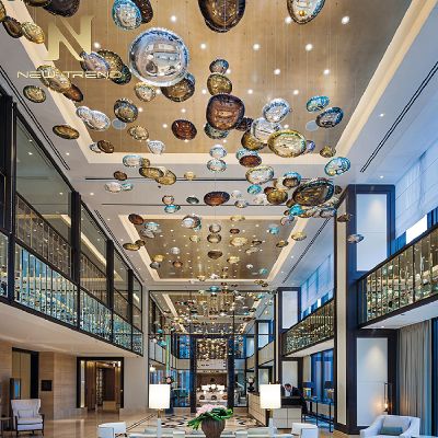 Custom Decoration Lighting Hotel Lobby Villa Supermall Large Project Glass ball Chandelier CPL-64