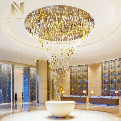 Customized large hotel club villa sales department sand table hall lamp restaurant glass CPL-65