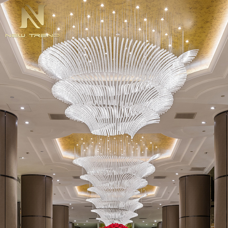 Hotel hall villa light luxury glass tube chandelier non standard engineering LED lamp CPL-95