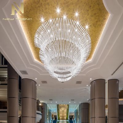 Hotel hall villa light luxury glass tube chandelier non standard engineering LED lamp CPL-95