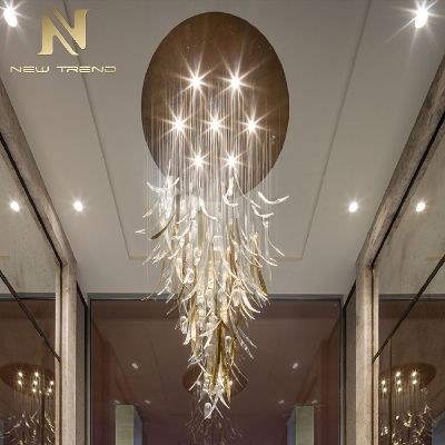 Hotel lobbychandelier banquet hall villa staircase glass lighting custom engineering lamp CPL-104