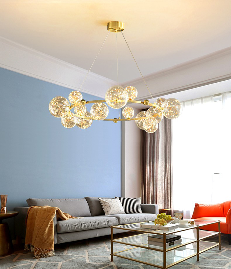  chandelier all copper sky star Nordic lamp modern simple restaurant light luxury D6290