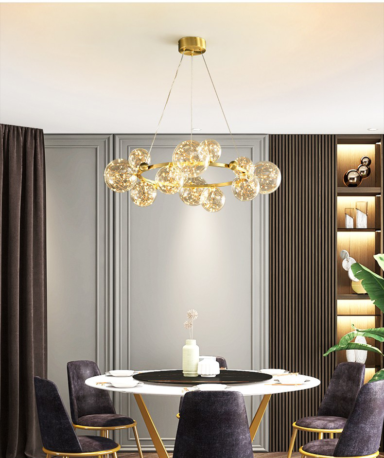  chandelier all copper sky star Nordic lamp modern simple restaurant light luxury D6290