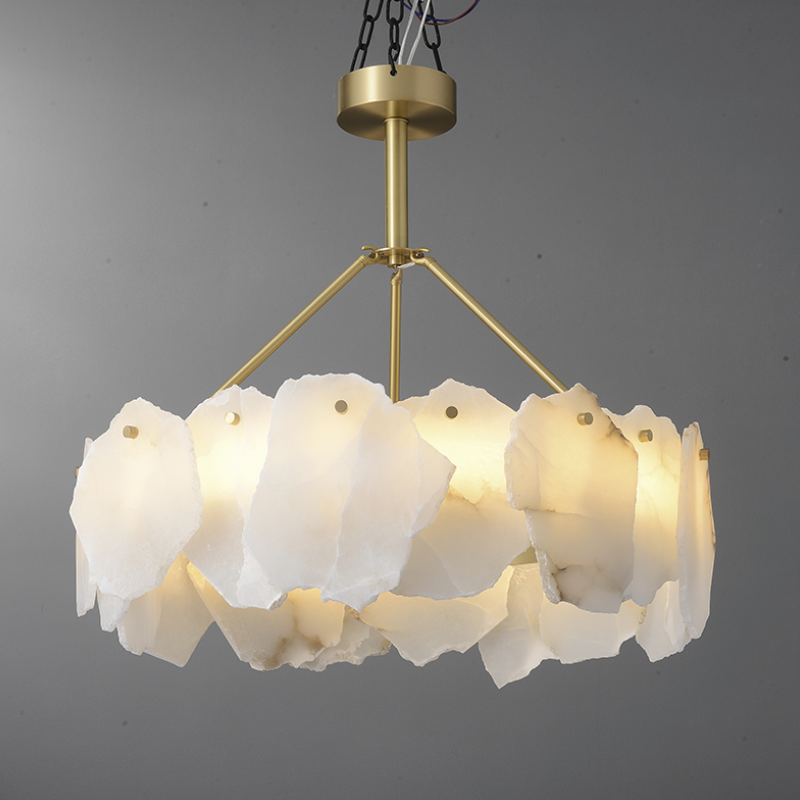 modern light luxury living room chandelier all copper dolomite Nordic simple dining room lamp P6040