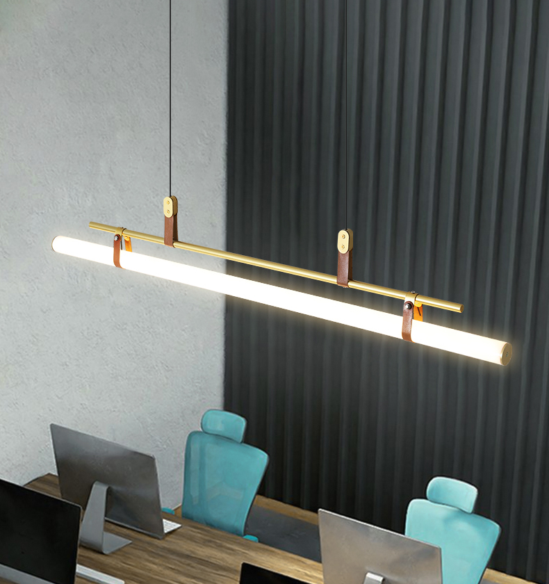 Nordic restaurant chandelier modern simple restaurant fashion cafe bar minimalist strip lamp D090P