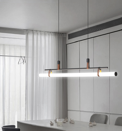 Nordic restaurant chandelier modern simple restaurant fashion cafe bar minimalist strip lamp D090P