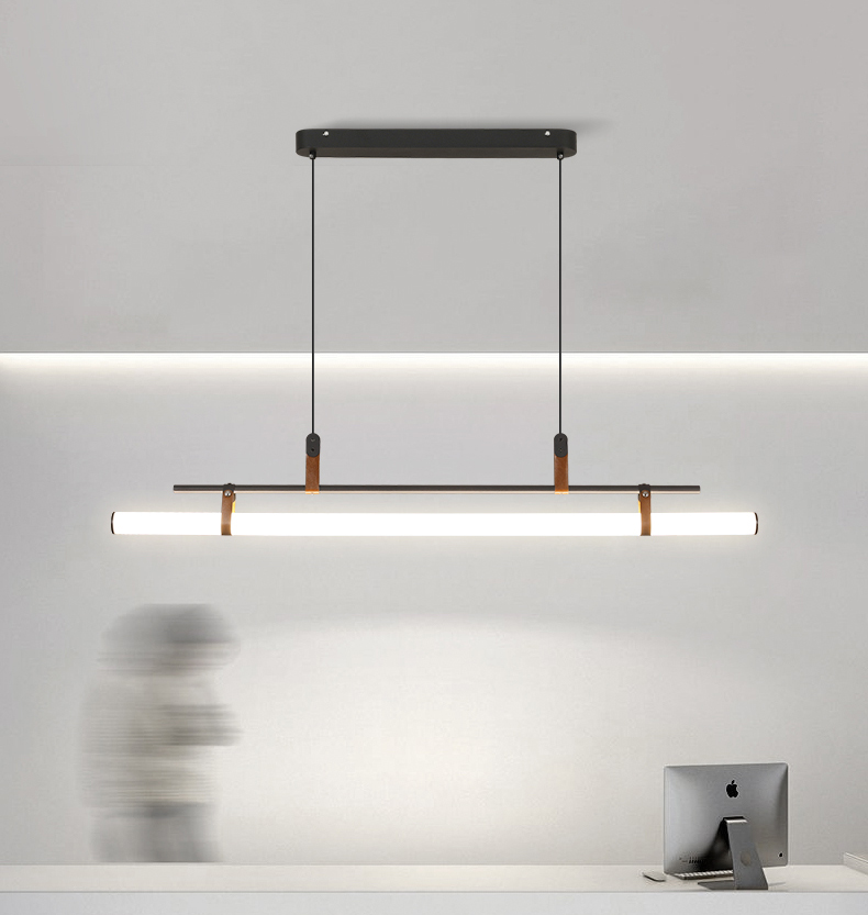 Nordic restaurant chandelier modern simple restaurant fashion cafe bar minimalist strip lamp D090P