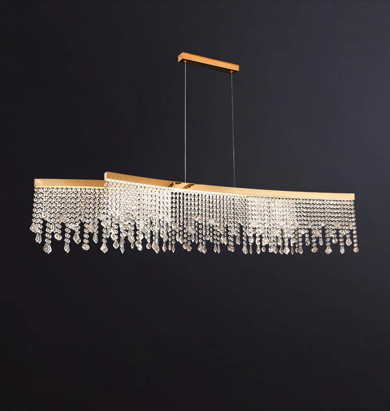 Nordic postmodern crystal stainless steel led chandelier light luxury living room Chandelier P040P