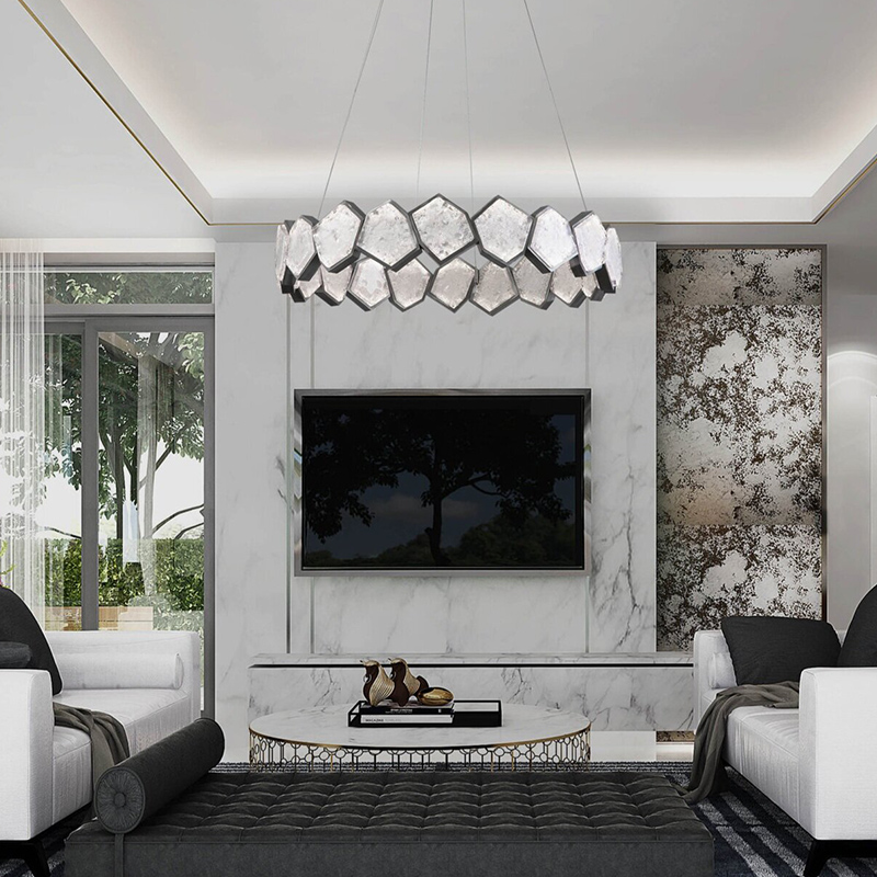 Light luxury crystal living room lamp simple modern atmosphere Chandelier P5607