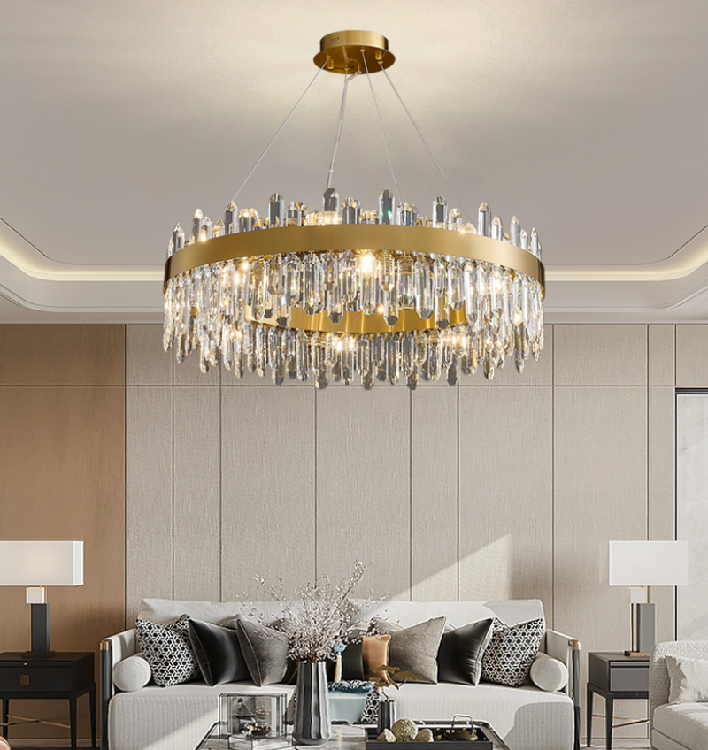 Stainless steel crystal chandelier designer living room dining room bedroom villa lamps P5713