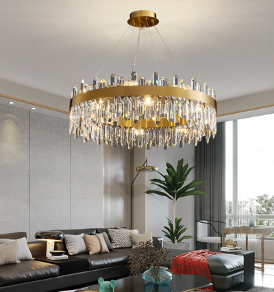 Stainless steel crystal chandelier designer living room dining room bedroom villa lamps P5713