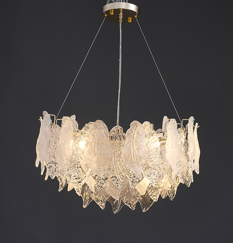 Glass leaf chandelier designer living room dining room bedroom villa lamps P20443