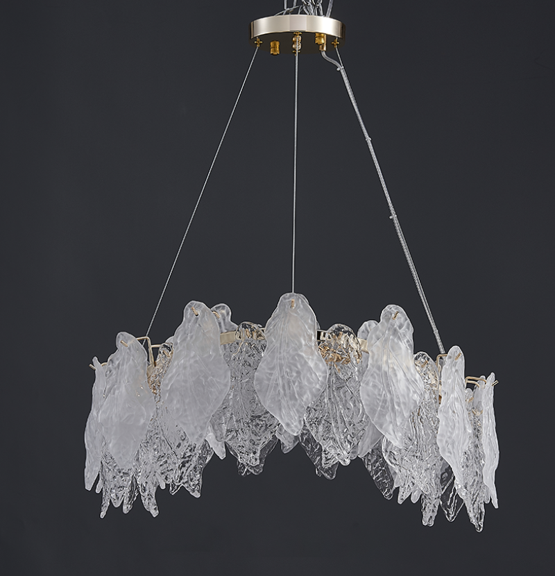 Glass leaf chandelier designer living room dining room bedroom villa lamps P20443