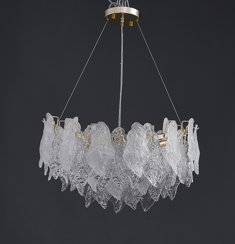 Glass leaf chandelier designer living room dining room bedroom villa lamps P20443