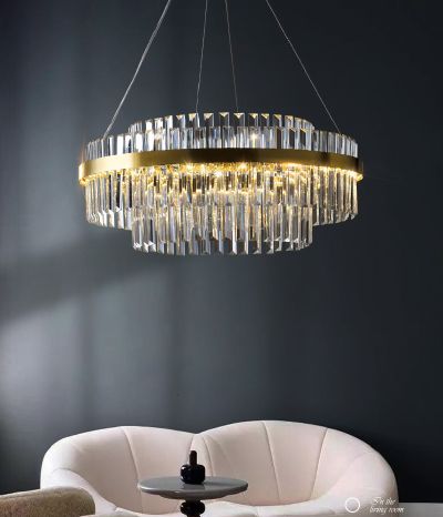 Crystal copper chandelier designer living room dining room bedroom villa lamps P9297