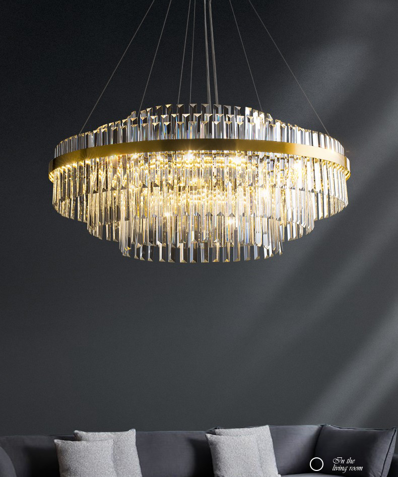 Crystal copper chandelier designer living room dining room bedroom villa lamps P9297