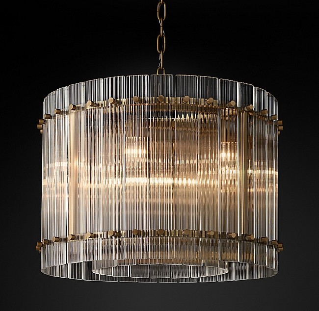 Modern retro glass retro simple brass dining room Chandelier P03401