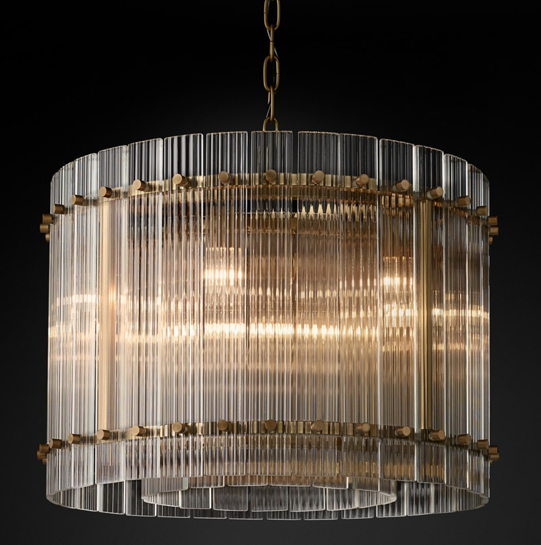 Modern retro glass retro simple brass dining room Chandelier P03401