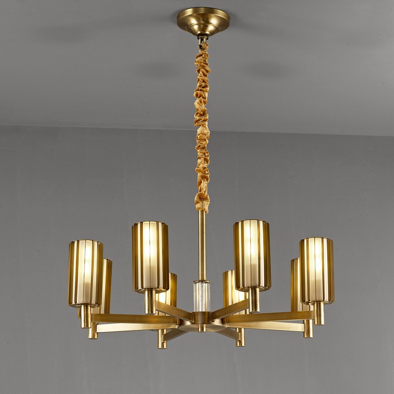 Modern retro glass retro simple brass stainless steel dining room Chandelier D03301