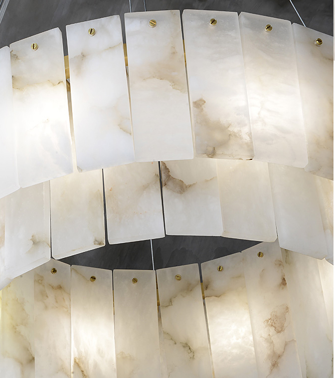 Light luxury postmodern all copper Spanish marble simple restaurant Chandelier D8920