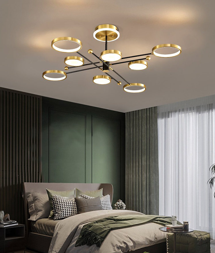 Light luxury postmodern simple all copper acrylic silicone Chandelier D5521