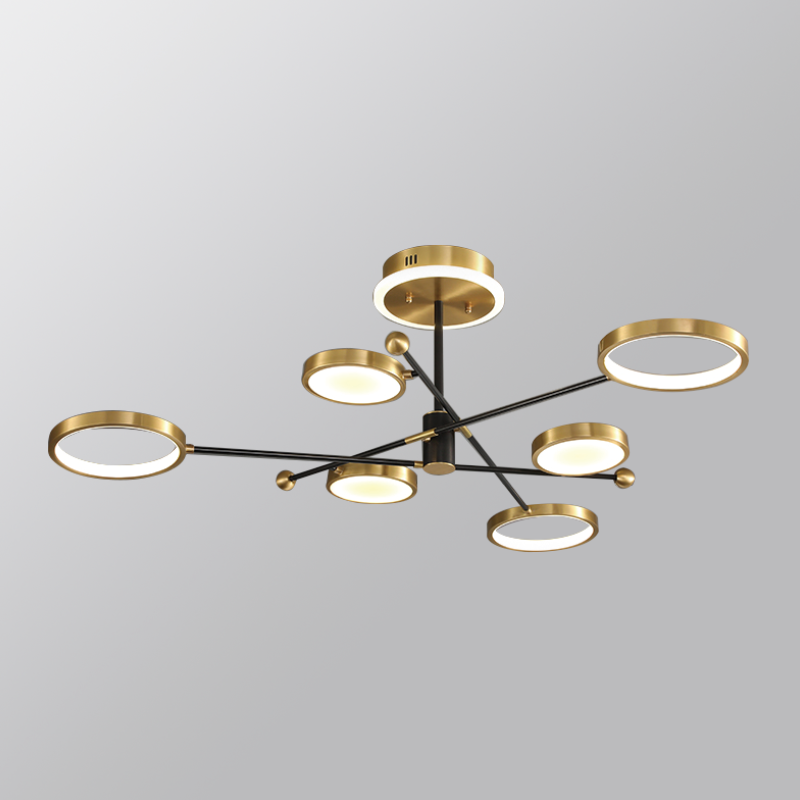 Light luxury postmodern simple all copper acrylic silicone Chandelier D5521