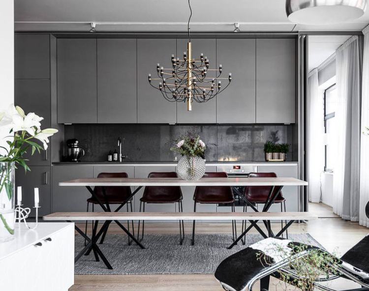 Stainless steel simple Nordic 2097 creative chandelier in living room and Restaurant D605