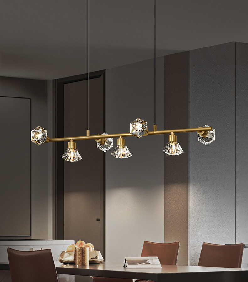 Light luxury postmodern copper crystal restaurant Chandelier D5555