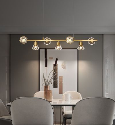 Light luxury postmodern copper crystal restaurant Chandelier D5555