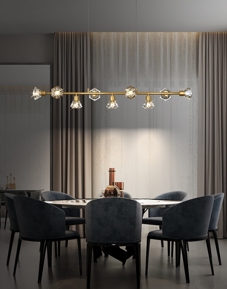 Light luxury postmodern copper crystal restaurant Chandelier D5555