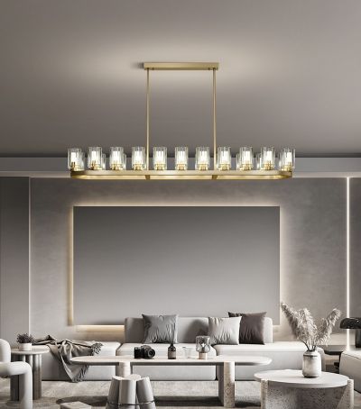 Light luxury postmodern American all copper crystal restaurant Chandelier D62027