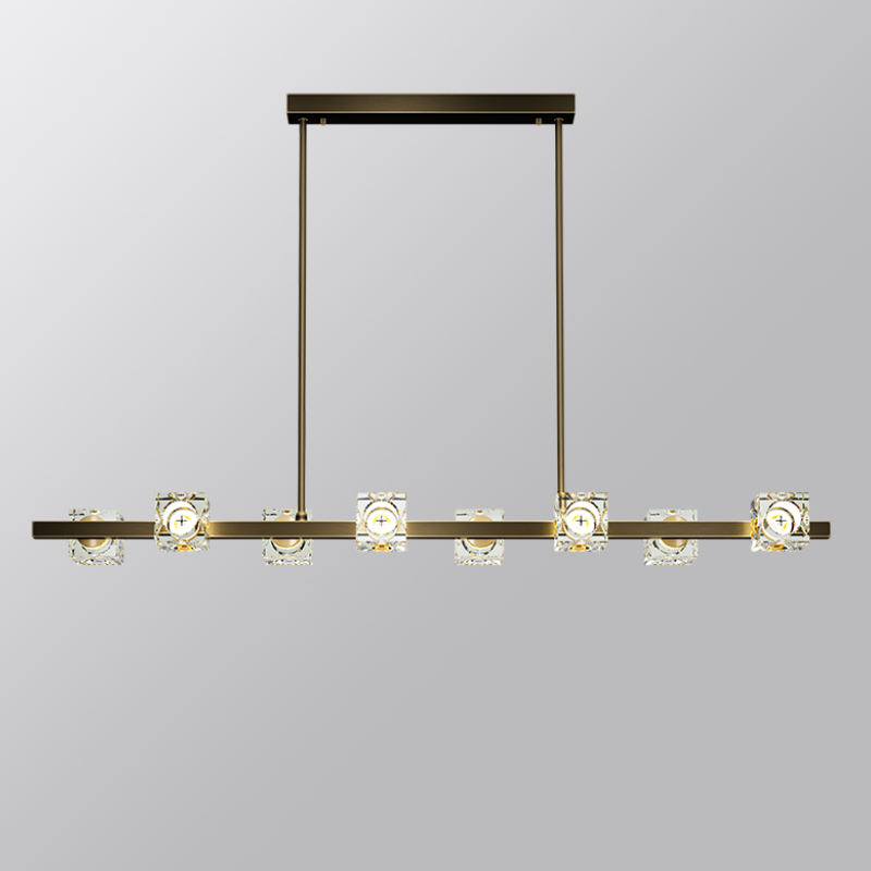 Light luxury postmodern simple copper crystal restaurant Chandelier D62026